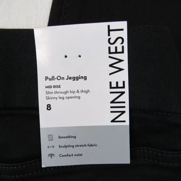 Nine West Black Pull-On Jegging Women's Size 8 Mid Rise Stretch Comfort Waist - Picture 4 of 11